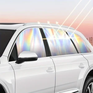 4 ستائر جانبية من التيتانيوم الفضي المقاومة لأشعة الشمس